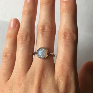 Size 6 glitter ring. Hammered Silver Band